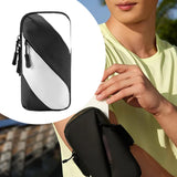 Maxbell Sports Armband Universal Wrist Pouch Phone Sleeve for Sport Jogging Home Gym black white