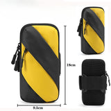 Maxbell Sports Armband Universal Wrist Pouch Phone Sleeve for Sport Jogging Home Gym black yellow