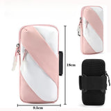 Maxbell Sports Armband Universal Wrist Pouch Phone Sleeve for Sport Jogging Home Gym pink white