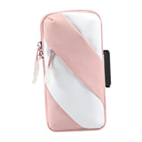 Maxbell Sports Armband Universal Wrist Pouch Phone Sleeve for Sport Jogging Home Gym pink white