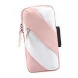 Maxbell Sports Armband Universal Wrist Pouch Phone Sleeve for Sport Jogging Home Gym pink white