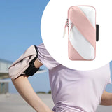 Maxbell Sports Armband Universal Wrist Pouch Phone Sleeve for Sport Jogging Home Gym pink white