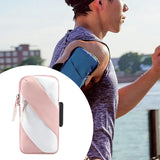 Maxbell Sports Armband Universal Wrist Pouch Phone Sleeve for Sport Jogging Home Gym pink white