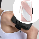 Maxbell Sports Armband Universal Wrist Pouch Phone Sleeve for Sport Jogging Home Gym pink white