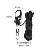 Maxbell 5mm Tent Guy Rope Nylon Tent Lanyard Wind Rope for Backpacking Awning Canopy Black