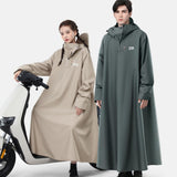 Maxbell Rain Poncho with Hood Drawstring Raincoat for Bicycle Riding