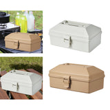 Maxbell Outdoor Storage Bin with Lid and Handle Container for Hiking Barbecue Travel white