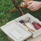 Maxbell Outdoor Storage Bin with Lid and Handle Container for Hiking Barbecue Travel white