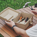Maxbell Outdoor Storage Bin with Lid and Handle Container for Hiking Barbecue Travel Khaki