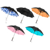 Maxbell Umbrella with Fan USB Rechargeable Stick Umbrella for Men Women Sand Camping pink