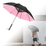 Maxbell Umbrella with Fan USB Rechargeable Stick Umbrella for Men Women Sand Camping pink