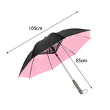 Maxbell Umbrella with Fan USB Rechargeable Stick Umbrella for Men Women Sand Camping pink