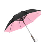 Maxbell Umbrella with Fan USB Rechargeable Stick Umbrella for Men Women Sand Camping pink
