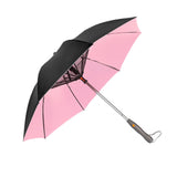 Maxbell Umbrella with Fan USB Rechargeable Stick Umbrella for Men Women Sand Camping pink