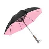 Maxbell Umbrella with Fan USB Rechargeable Stick Umbrella for Men Women Sand Camping pink