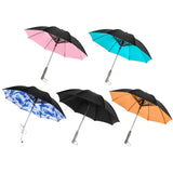 Maxbell Umbrella with Fan USB Rechargeable Stick Umbrella for Men Women Sand Camping pink