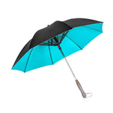 Maxbell Umbrella with Fan USB Rechargeable Stick Umbrella for Men Women Sand Camping blue