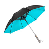 Maxbell Umbrella with Fan USB Rechargeable Stick Umbrella for Men Women Sand Camping blue