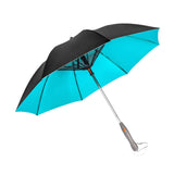 Maxbell Umbrella with Fan USB Rechargeable Stick Umbrella for Men Women Sand Camping blue