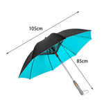 Maxbell Umbrella with Fan USB Rechargeable Stick Umbrella for Men Women Sand Camping blue
