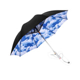 Maxbell Umbrella with Fan USB Rechargeable Stick Umbrella for Men Women Sand Camping sky and clouds