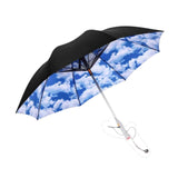 Maxbell Umbrella with Fan USB Rechargeable Stick Umbrella for Men Women Sand Camping sky and clouds