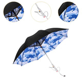 Maxbell Umbrella with Fan USB Rechargeable Stick Umbrella for Men Women Sand Camping sky and clouds