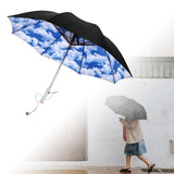 Maxbell Umbrella with Fan USB Rechargeable Stick Umbrella for Men Women Sand Camping sky and clouds
