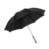 Maxbell Umbrella with Fan USB Rechargeable Stick Umbrella for Men Women Sand Camping black