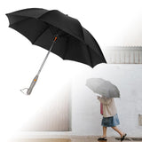 Maxbell Umbrella with Fan USB Rechargeable Stick Umbrella for Men Women Sand Camping black