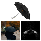 Maxbell Umbrella with Fan USB Rechargeable Stick Umbrella for Men Women Sand Camping black