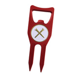 Maxbell Divot Repair Fork Exercise Groove Cleaner Golf Too Golf Accessories Golf Fork red