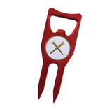 Maxbell Divot Repair Fork Exercise Groove Cleaner Golf Too Golf Accessories Golf Fork red