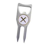 Maxbell Divot Repair Fork Exercise Groove Cleaner Golf Too Golf Accessories Golf Fork argent