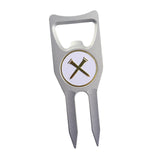 Maxbell Divot Repair Fork Exercise Groove Cleaner Golf Too Golf Accessories Golf Fork argent