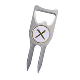 Maxbell Divot Repair Fork Exercise Groove Cleaner Golf Too Golf Accessories Golf Fork argent