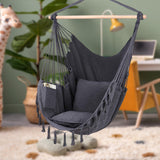 Maxbell Hammock Chair Portable Sturdy for Outdoor Indoor for Balcony Garden Backyard Dark Grey