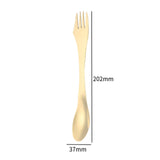 Maxbell 3 in 1 Spork Fork Spoon Knife Camping Utensil for Backpacking Picnic Kitchen Gold