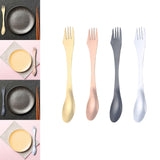 Maxbell 3 in 1 Spork Fork Spoon Knife Camping Utensil for Backpacking Picnic Kitchen Gold