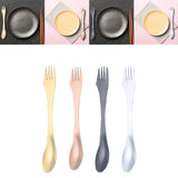 Maxbell 3 in 1 Spork Fork Spoon Knife Camping Utensil for Backpacking Picnic Kitchen Gold
