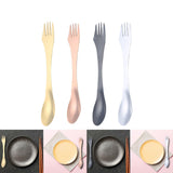 Maxbell 3 in 1 Spork Fork Spoon Knife Camping Utensil for Backpacking Picnic Kitchen Gold