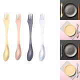 Maxbell 3 in 1 Spork Fork Spoon Knife Camping Utensil for Backpacking Picnic Kitchen Gold