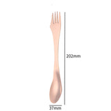 Maxbell 3 in 1 Spork Fork Spoon Knife Camping Utensil for Backpacking Picnic Kitchen Rose Gold