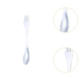 Maxbell 3 in 1 Spork Fork Spoon Knife Camping Utensil for Backpacking Picnic Kitchen Silver