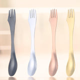 Maxbell 3 in 1 Spork Fork Spoon Knife Camping Utensil for Backpacking Picnic Kitchen Silver