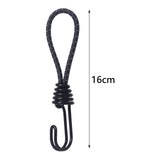 10Pcs Bungee Cord with Hook Portable for Camping Accessories Tarpaulin Tarps Black