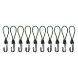 Maxbell 10Pcs Bungee Cord with Hook Portable for Camping Accessories Tarpaulin Tarps Green