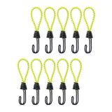 Maxbell 10Pcs Bungee Cord with Hook Portable for Camping Accessories Tarpaulin Tarps Yellow