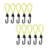 Maxbell 10Pcs Bungee Cord with Hook Portable for Camping Accessories Tarpaulin Tarps Yellow