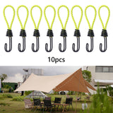 Maxbell 10Pcs Bungee Cord with Hook Portable for Camping Accessories Tarpaulin Tarps Yellow